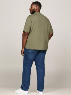 T-Shirty*Tommy Hilfiger T-shirt Z Okrągłym Dekoltem I Logo Plus BATTLE GREEN