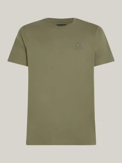 T-Shirty*Tommy Hilfiger T-shirt Z Okrągłym Dekoltem I Logo Plus BATTLE GREEN