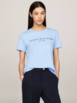 T-Shirty*Tommy Hilfiger T-shirt Z Okrągłym Dekoltem I Logo VESSEL BLUE