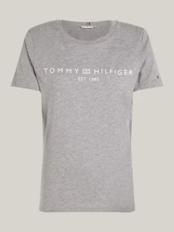 T-Shirty*Tommy Hilfiger T-shirt Z Okrągłym Dekoltem I Logo MEDIUM HEATHER GREY