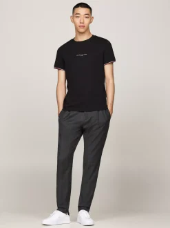 T-Shirty*Tommy Hilfiger T-shirt Z Ozdobnym Wykończeniem Rękawów BLACK