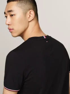 T-Shirty*Tommy Hilfiger T-shirt Z Ozdobnym Wykończeniem Rękawów BLACK