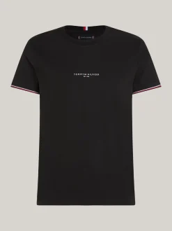T-Shirty*Tommy Hilfiger T-shirt Z Ozdobnym Wykończeniem Rękawów BLACK