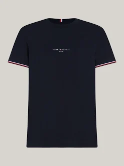T-Shirty*Tommy Hilfiger T-shirt Z Ozdobnym Wykończeniem Rękawów DESERT SKY