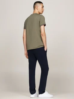 T-Shirty*Tommy Hilfiger T-shirt Z Ozdobnym Wykończeniem Rękawów BATTLE GREEN