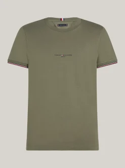 T-Shirty*Tommy Hilfiger T-shirt Z Ozdobnym Wykończeniem Rękawów BATTLE GREEN