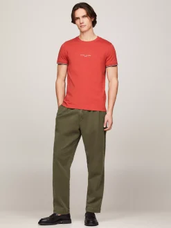 T-Shirty*Tommy Hilfiger T-shirt Z Ozdobnym Wykończeniem Rękawów TERRA RED