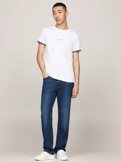 T-Shirty*Tommy Hilfiger T-shirt Z Ozdobnym Wykończeniem Rękawów WHITE