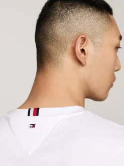 T-Shirty*Tommy Hilfiger T-shirt Z Ozdobnym Wykończeniem Rękawów WHITE