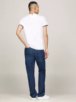 T-Shirty*Tommy Hilfiger T-shirt Z Ozdobnym Wykończeniem Rękawów WHITE