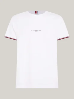 T-Shirty*Tommy Hilfiger T-shirt Z Ozdobnym Wykończeniem Rękawów WHITE