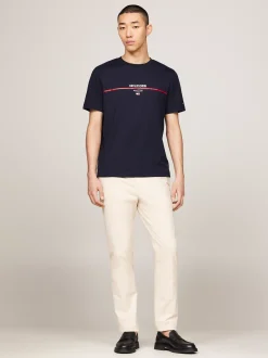 T-Shirty*Tommy Hilfiger T-shirt Z Paskiem I Logo Hilfiger DESERT SKY