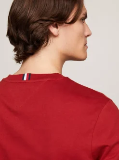 T-Shirty*Tommy Hilfiger T-shirt Z Paskiem I Logo Hilfiger DARK MAGMA