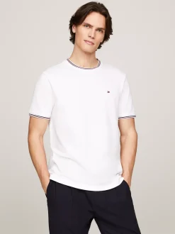T-Shirty*Tommy Hilfiger T-shirt Z Sygnowanymi Paskami WHITE