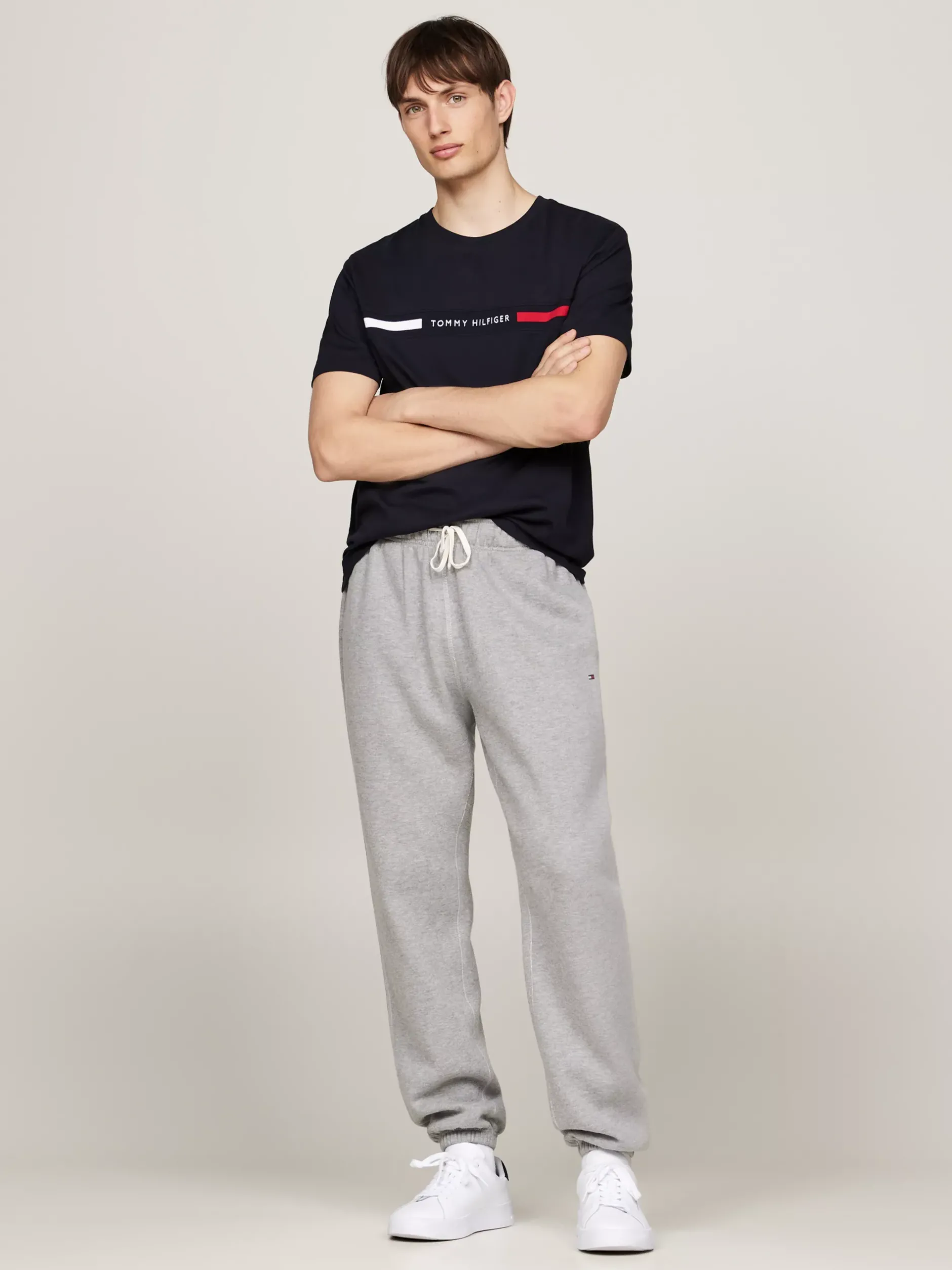 T-Shirty*Tommy Hilfiger T-shirt Z Wstawką Z Logo I Okrągłym Dekoltem DESERT SKY