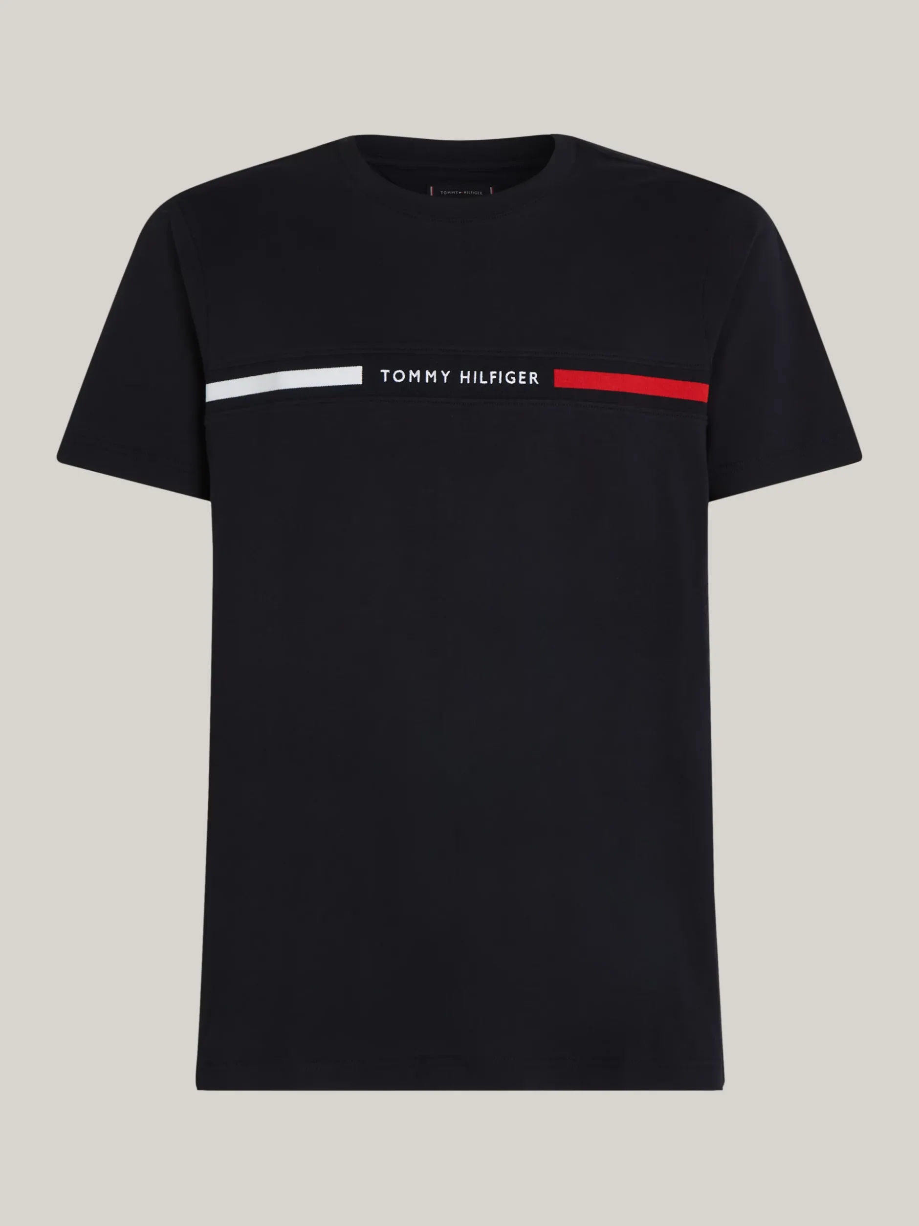 T-Shirty*Tommy Hilfiger T-shirt Z Wstawką Z Logo I Okrągłym Dekoltem DESERT SKY