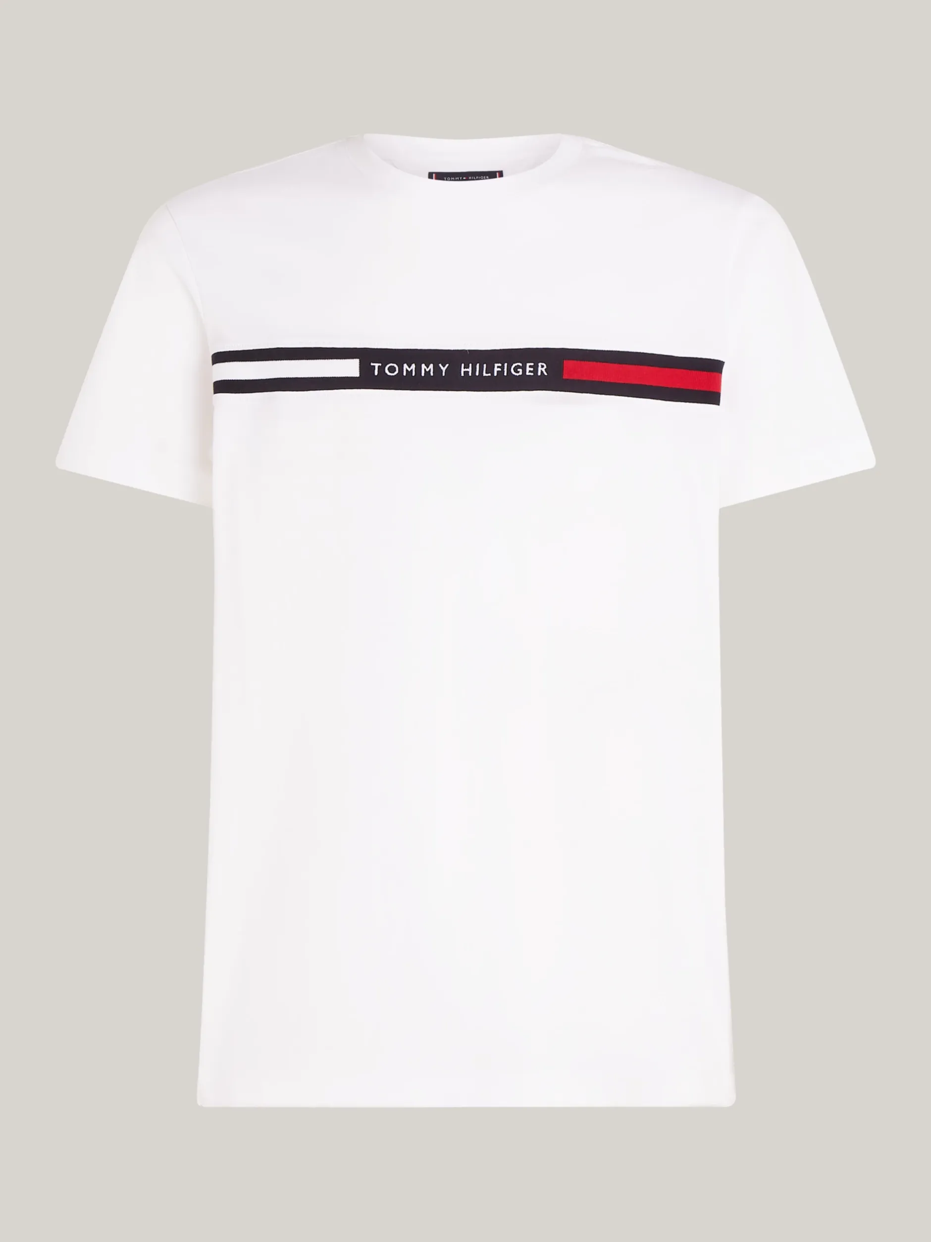 T-Shirty*Tommy Hilfiger T-shirt Z Wstawką Z Logo I Okrągłym Dekoltem WHITE