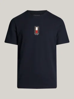 T-Shirty*Tommy Hilfiger T-shirt Z Wyhaftowaną Pionowo Flagą DESERT SKY