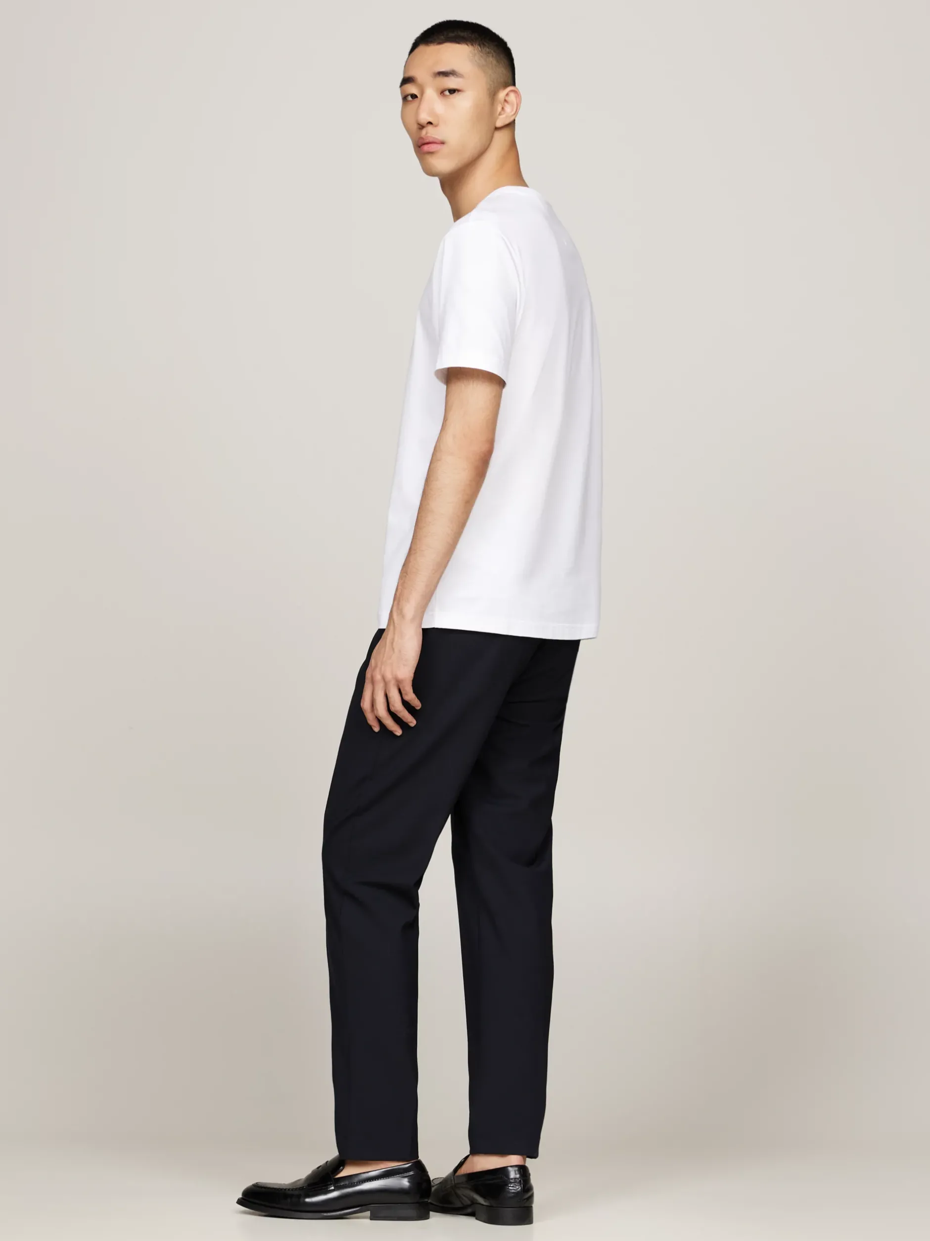 T-Shirty*Tommy Hilfiger T-shirt Z Wyhaftowaną Pionowo Flagą WHITE