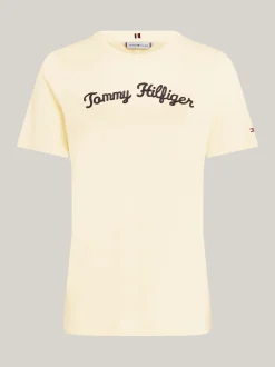 T-Shirty*Tommy Hilfiger T-shirt Z Wyhaftowanym Kaligrafowanym Logo LEMON ZEST