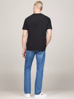 T-Shirty*Tommy Hilfiger T-shirt Z Wyhaftowanym Logo BLACK