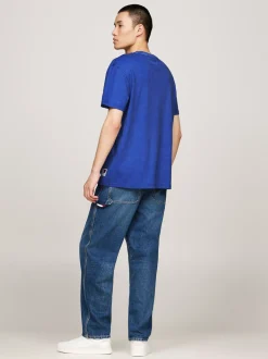 T-Shirty*Tommy Hilfiger T-shirt Z Wyhaftowanym Logo BRIGHT BLUE