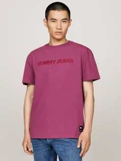 T-Shirty*Tommy Hilfiger T-shirt Z Wyhaftowanym Logo DEEP ROUGE