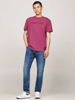 T-Shirty*Tommy Hilfiger T-shirt Z Wyhaftowanym Logo DEEP ROUGE