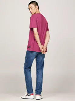 T-Shirty*Tommy Hilfiger T-shirt Z Wyhaftowanym Logo DEEP ROUGE