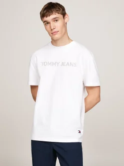 T-Shirty*Tommy Hilfiger T-shirt Z Wyhaftowanym Logo WHITE