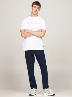 T-Shirty*Tommy Hilfiger T-shirt Z Wyhaftowanym Logo WHITE