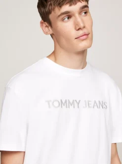 T-Shirty*Tommy Hilfiger T-shirt Z Wyhaftowanym Logo WHITE