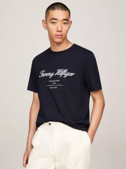 T-Shirty*Tommy Hilfiger T-shirt Z Wyhaftowanym Logo DESERT SKY