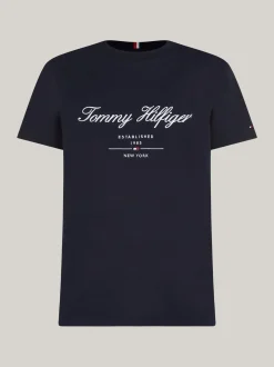 T-Shirty*Tommy Hilfiger T-shirt Z Wyhaftowanym Logo DESERT SKY