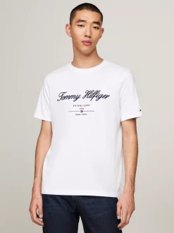 T-Shirty*Tommy Hilfiger T-shirt Z Wyhaftowanym Logo WHITE