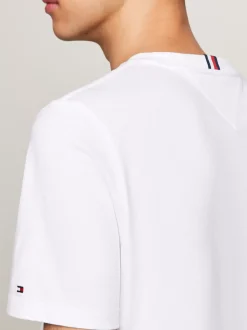 T-Shirty*Tommy Hilfiger T-shirt Z Wyhaftowanym Logo WHITE