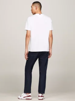 T-Shirty*Tommy Hilfiger T-shirt Z Wyhaftowanym Logo WHITE