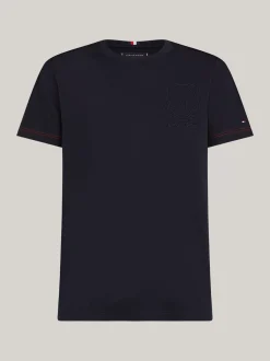 T-Shirty*Tommy Hilfiger T-shirt Z Wyhaftowanym Logo Pod Kolor DESERT SKY