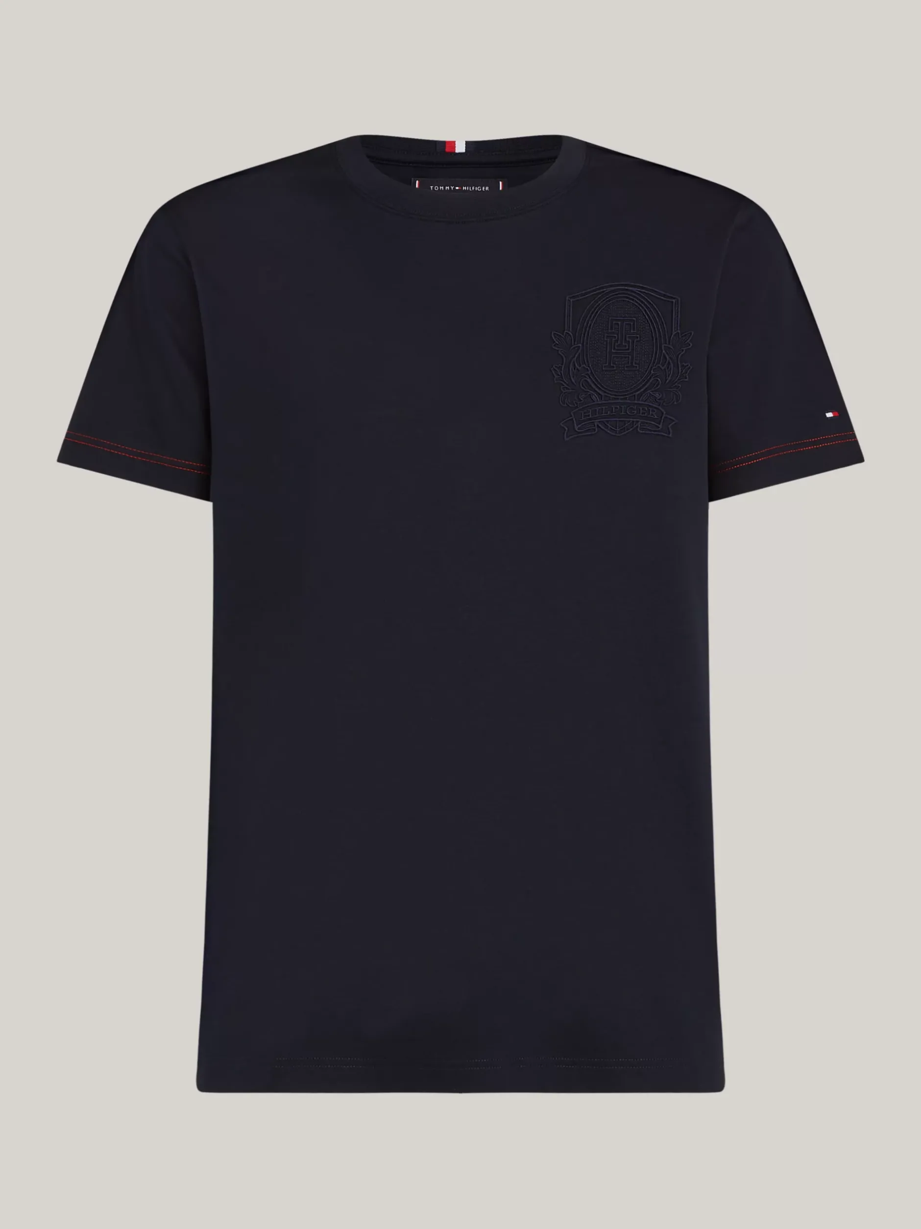 T-Shirty*Tommy Hilfiger T-shirt Z Wyhaftowanym Logo Pod Kolor DESERT SKY