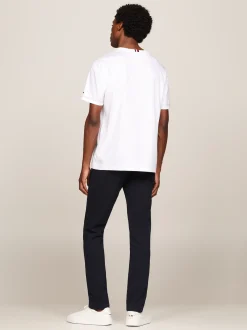 T-Shirty*Tommy Hilfiger T-shirt Z Wyhaftowanym Logo Pod Kolor WHITE