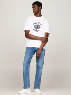 T-Shirty*Tommy Hilfiger T-shirt Z Wyhaftowanym Logo NYC WHITE