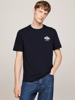 T-Shirty*Tommy Hilfiger T-shirt Z Wyhaftowanym Logo DESERT SKY