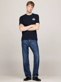 T-Shirty*Tommy Hilfiger T-shirt Z Wyhaftowanym Logo DESERT SKY