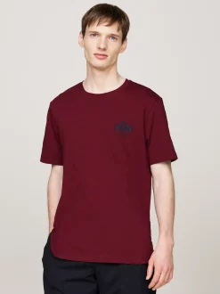 T-Shirty*Tommy Hilfiger T-shirt Z Wyhaftowanym Logo DEEP ROUGE