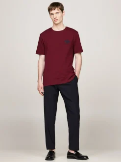 T-Shirty*Tommy Hilfiger T-shirt Z Wyhaftowanym Logo DEEP ROUGE