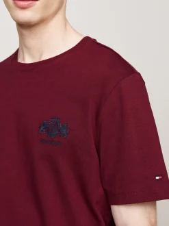 T-Shirty*Tommy Hilfiger T-shirt Z Wyhaftowanym Logo DEEP ROUGE