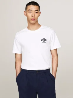 T-Shirty*Tommy Hilfiger T-shirt Z Wyhaftowanym Logo WHITE