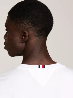 T-Shirty*Tommy Hilfiger T-shirt Z Wyszywanym Monogramem TH WHITE