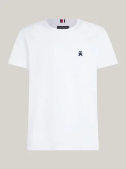 T-Shirty*Tommy Hilfiger T-shirt Z Wyszywanym Monogramem TH WHITE