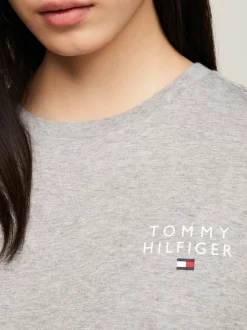 Piżamy & Odziez Nocna*Tommy Hilfiger T-shirtowa Koszula Nocna Z Rękawem 1/2 LIGHT GREY HEATHER